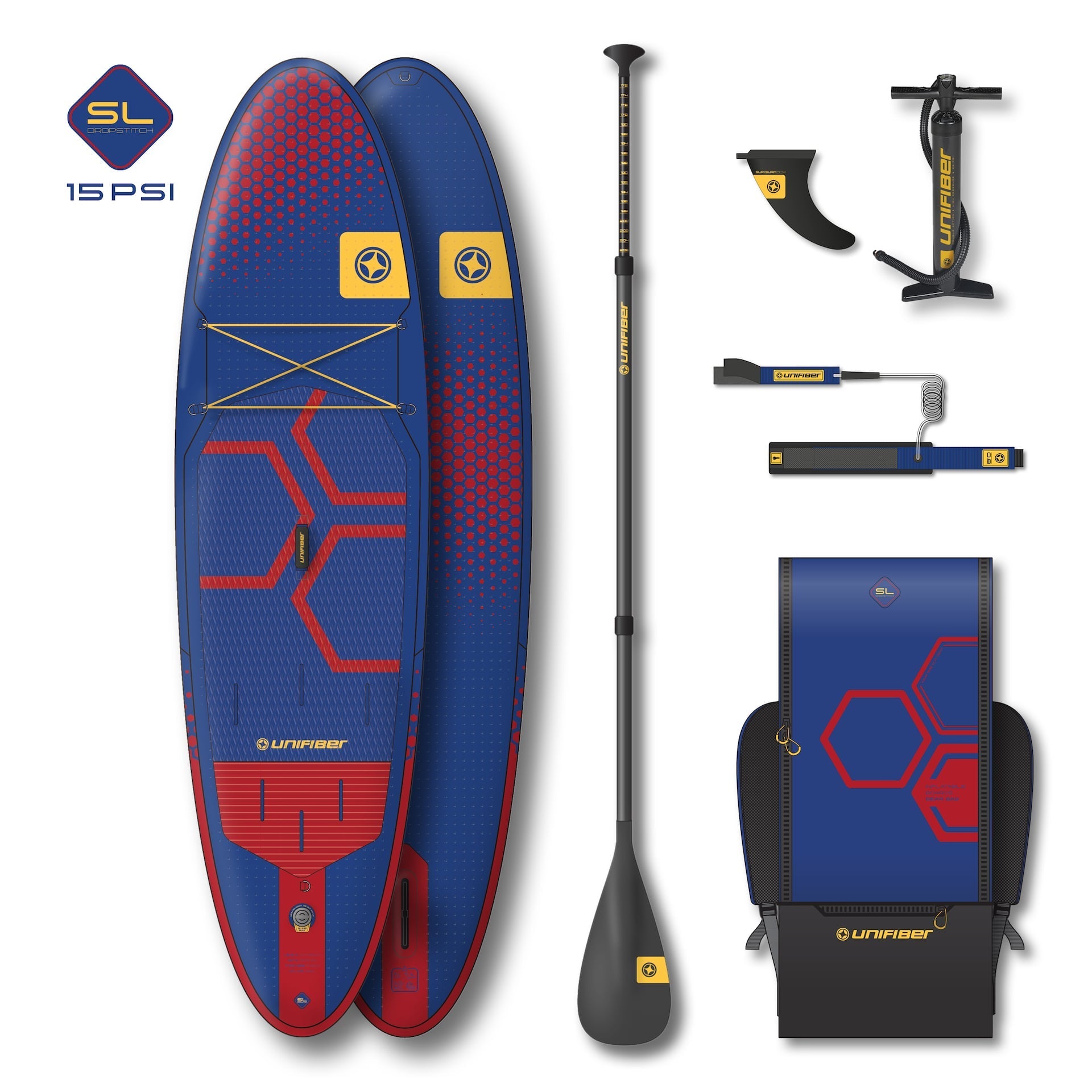 Unifiber Energy Allround iSUP 10'7" SL Komplettset mit Paddel und Leash